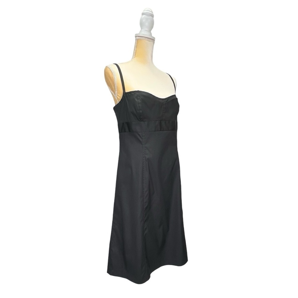 Vintage J Crew Cotton Dress Size 10 Black Knee Length Y2K Vtg 2006 New NWT